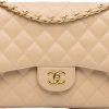 Dames Chanel | Chanel Jumbo Classic Caviar Double Flap Bag Bruin