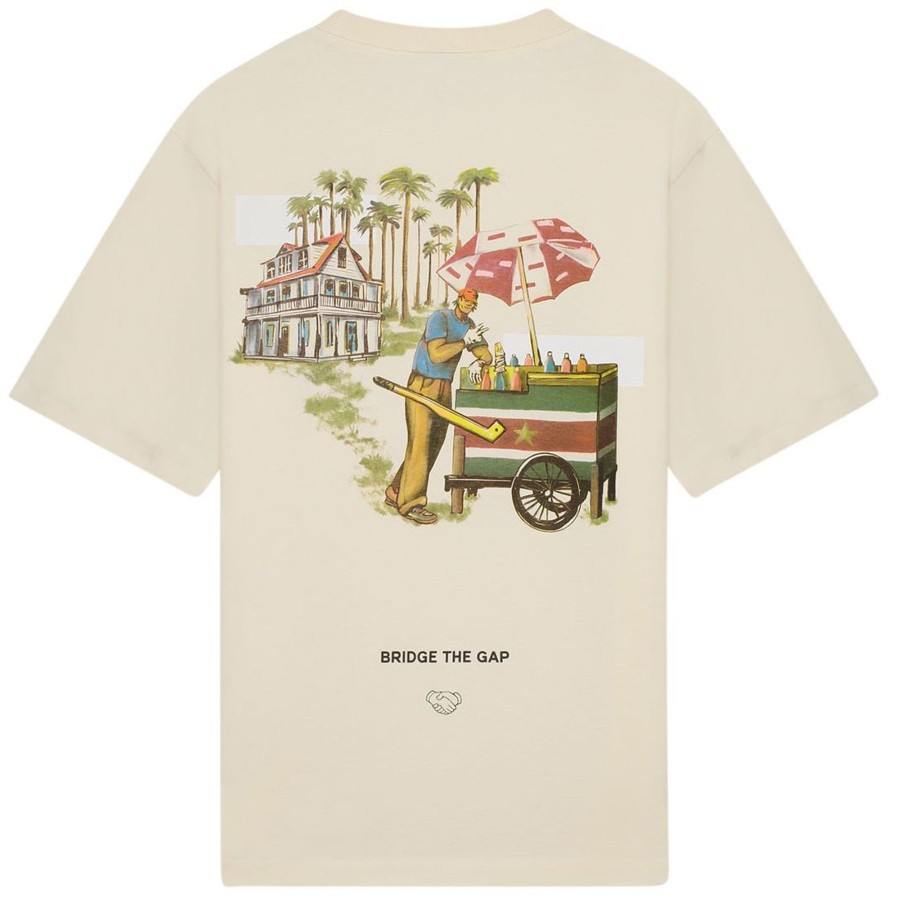 Heren Filling Pieces | Filling Pieces T-Shirt Ice Vendor Antique White Wit