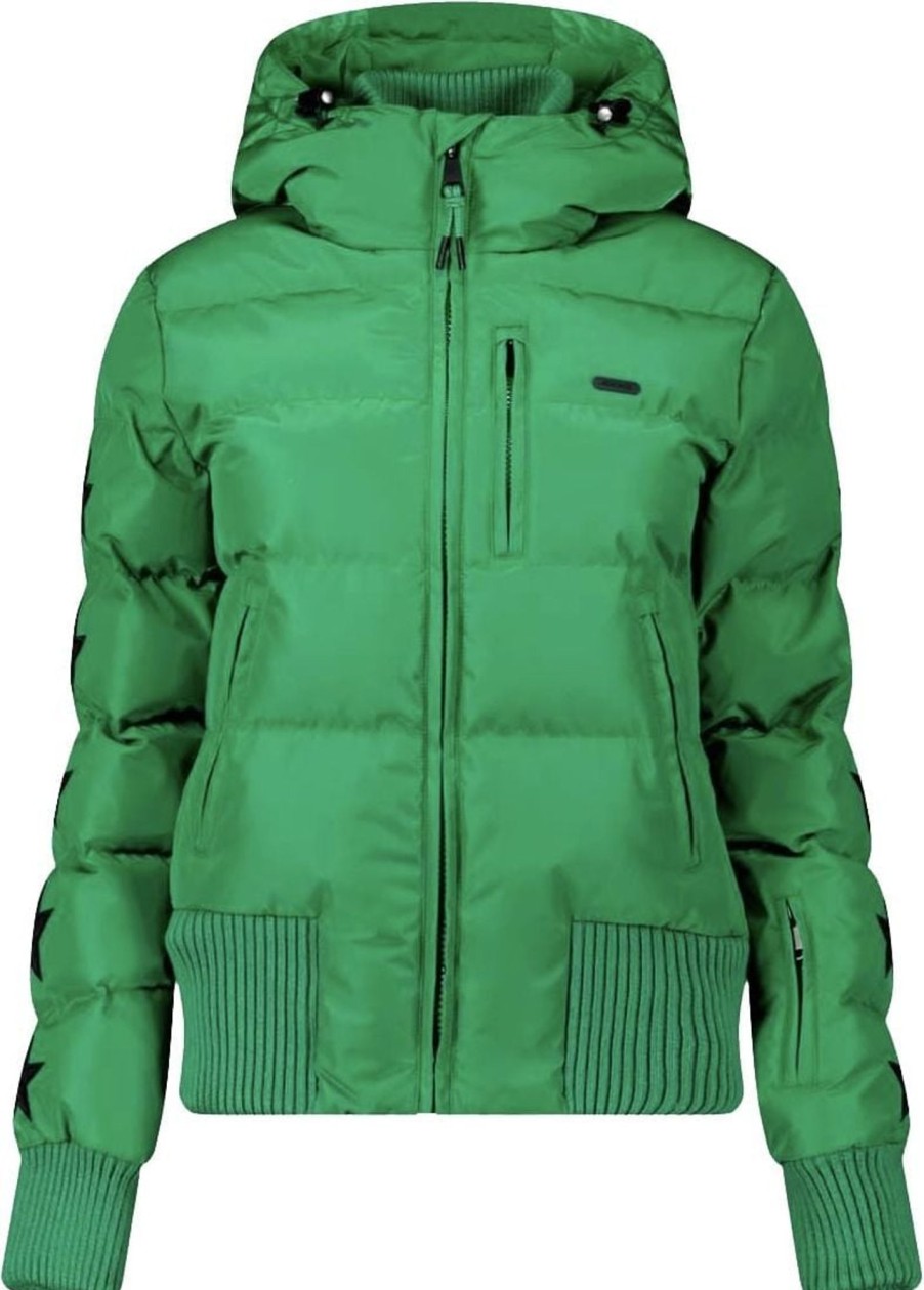 Dames Airforce Sport | Airforce Sport Taos Ski Jacket Star Amazon Groen