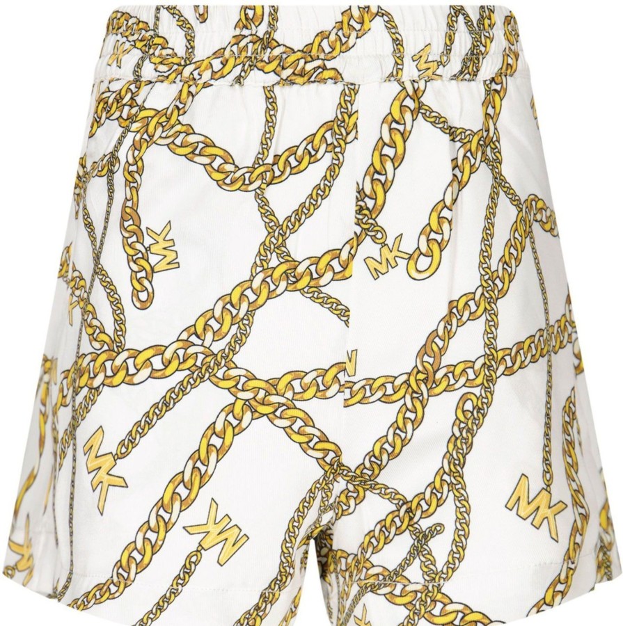 Kids Michael Kors Shorts | Michael Kors Michael Kors R14154 Kinder Shorts Wit/Goud Wit