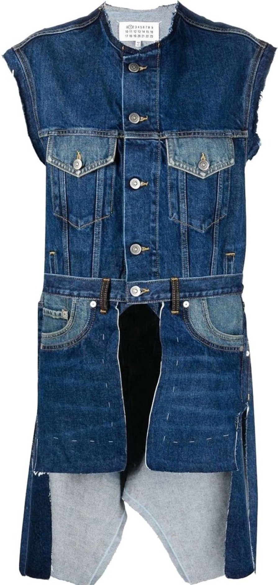 Dames Maison Margiela | Maison Margiela Maison Margiela Patchwork Denim Gilet Blauw